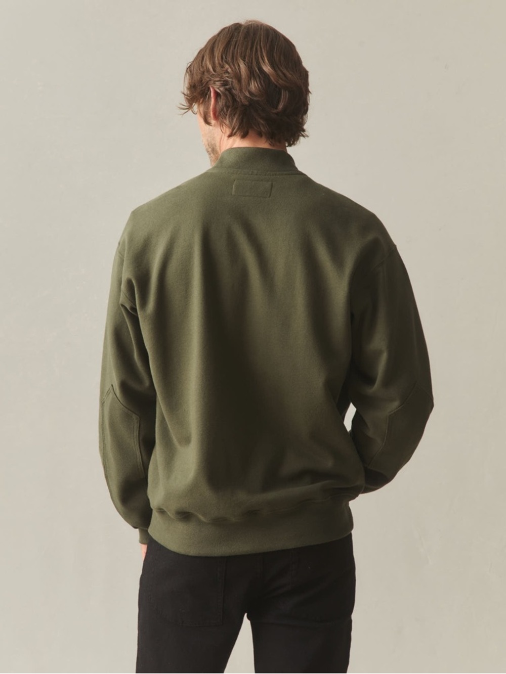 American Giant Mens Fleece Bomber Jacket Olive Green size XL zip up - Picture 3 of 11
